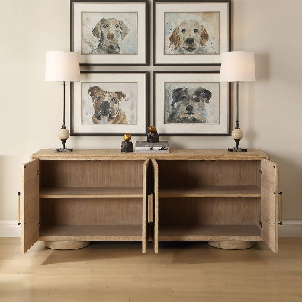 Uttermost Evanston Natural Modern 4 Door Cabinet - Image 3