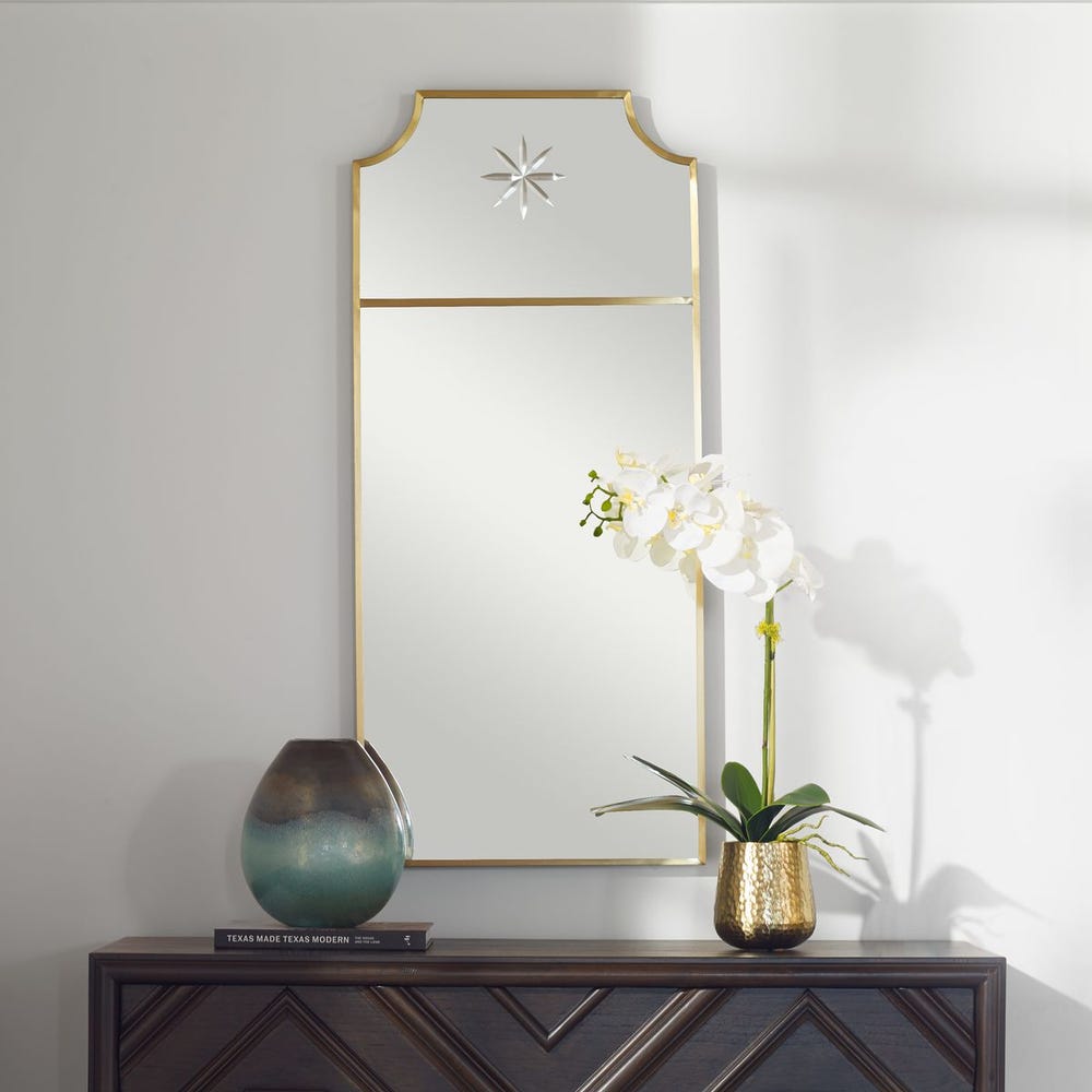 Uttermost Caddington Satin Brushed Brass Mirror - Image 1