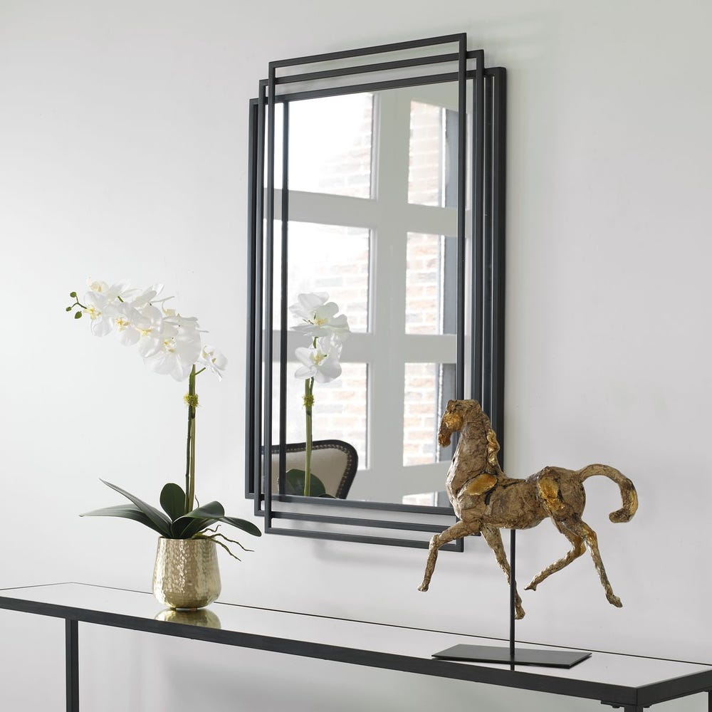 Uttermost Amherst Matte Black Mirror - Image 3