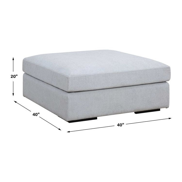 Uttermost Refuge Modular Ottoman ~ Cloud Blue Performance Fabric - Image 3