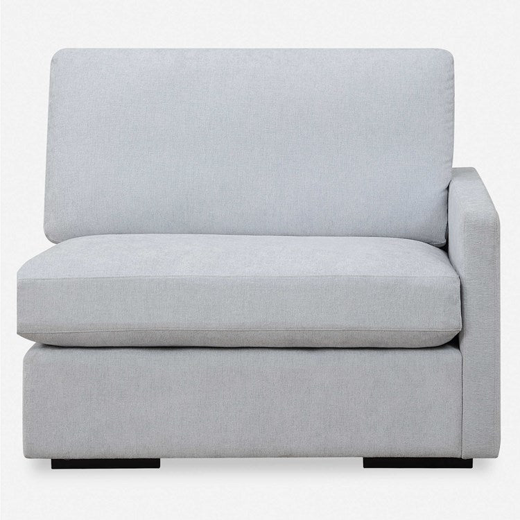 Uttermost Refuge Modular Right Arm Facing Piece ~ Cloud Blue Performance Fabric