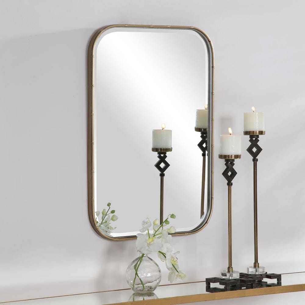 Uttermost Malay Antique Gold Leaf Iron Mirror - Image 2