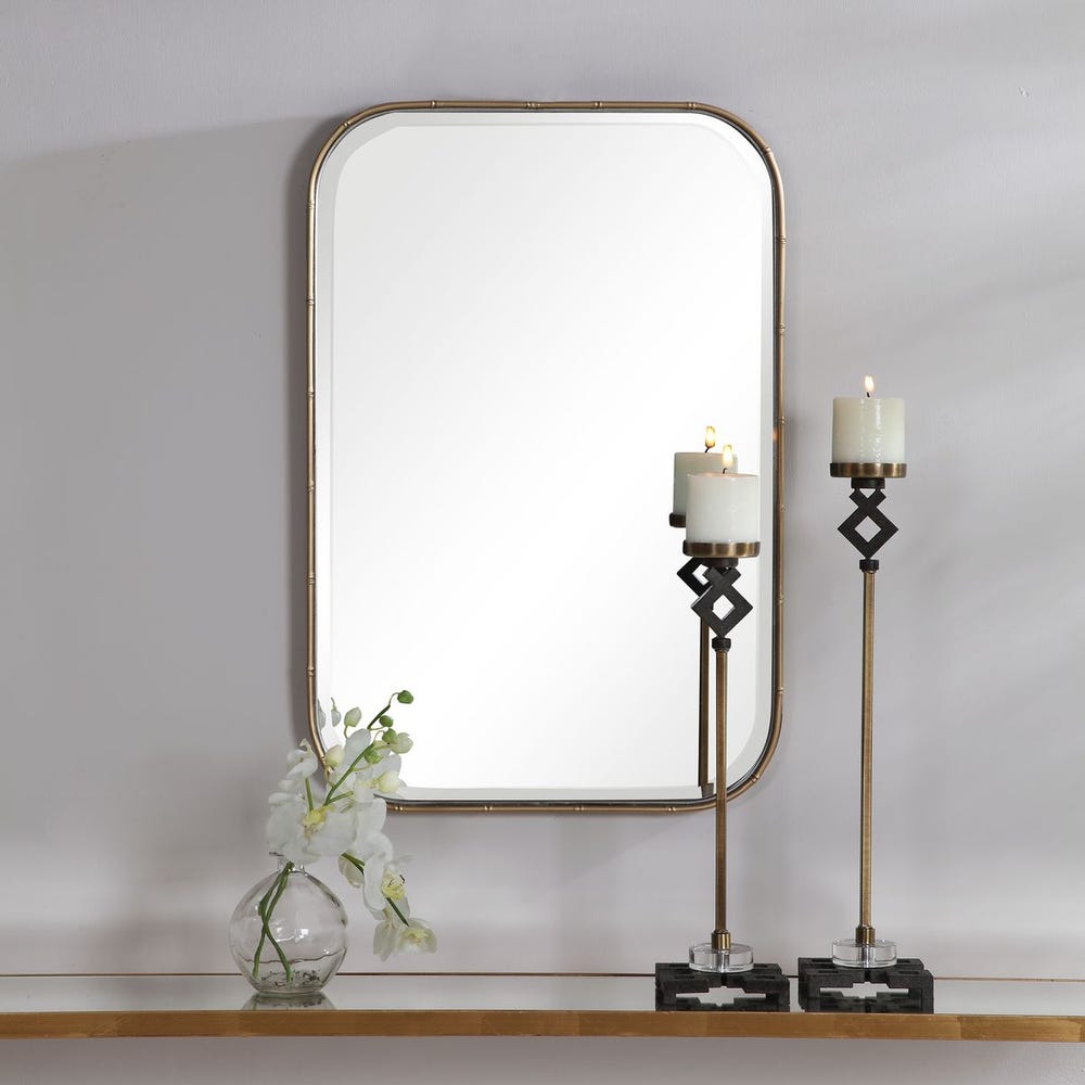 Uttermost Malay Antique Gold Leaf Iron Mirror - Image 3
