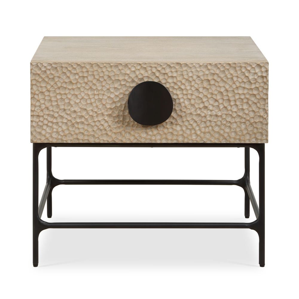 Uttermost Lunar Natural Oak And Solid Black Iron Side Table - Image 3