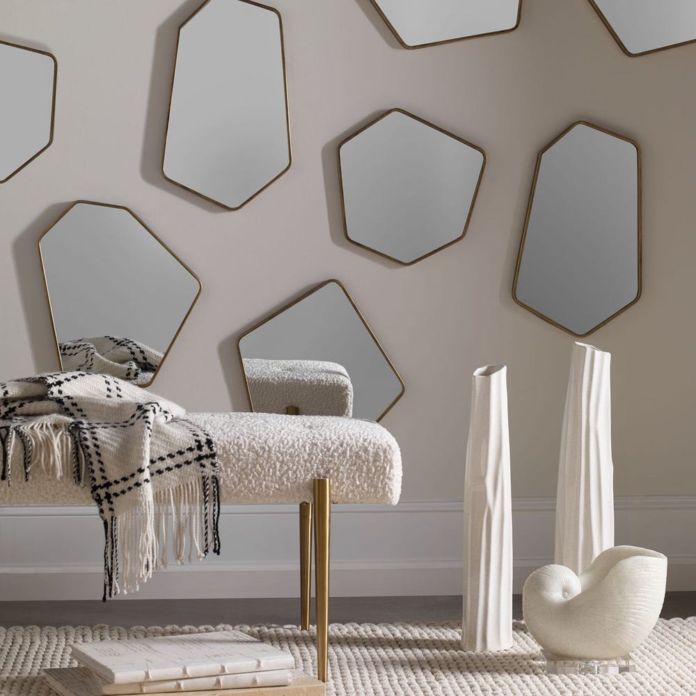 Uttermost Linneah Scandinavian Aged Gold Mirrors ~ Set Of 4 - Image 3
