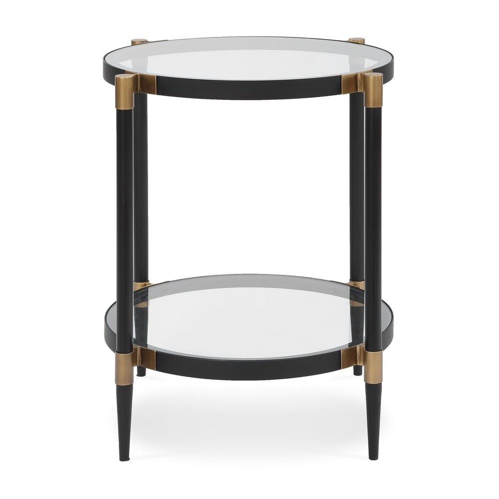 Uttermost Chadid Sleek Black Iron And Gold Accents Side Table - Image 3