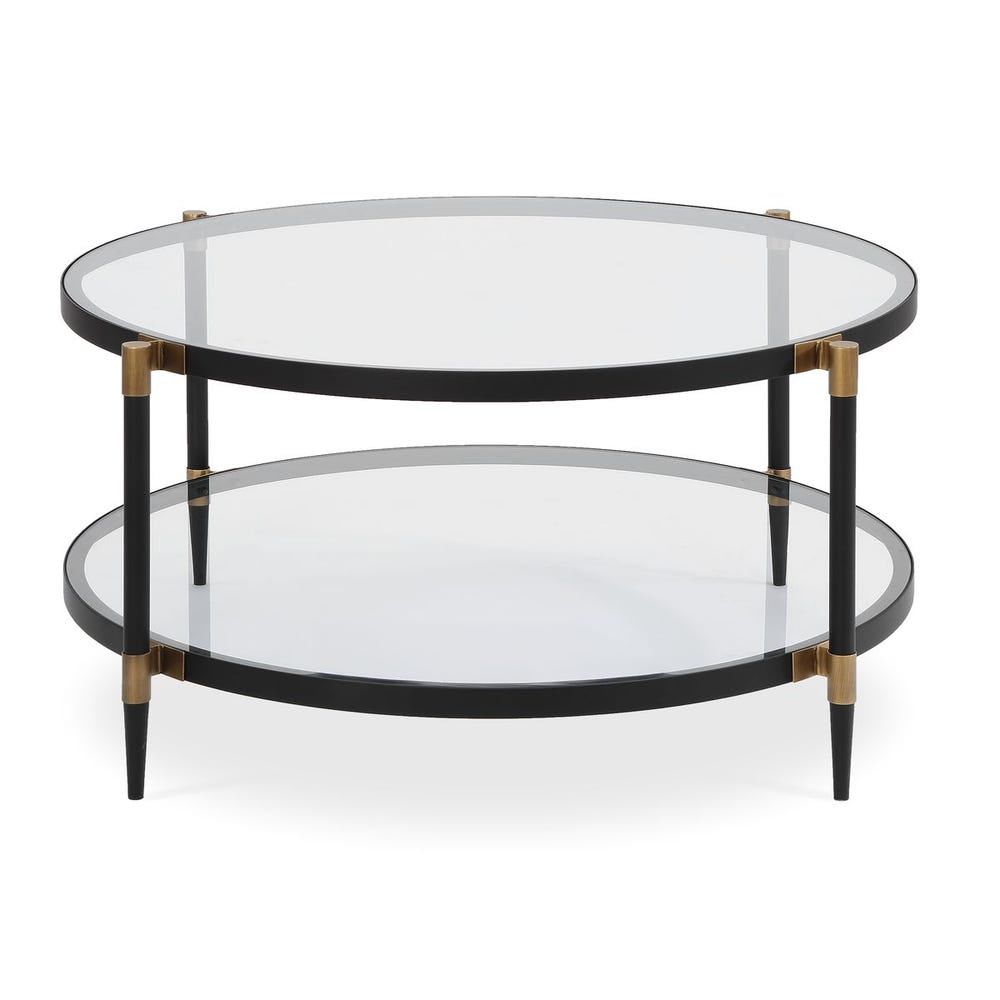 Uttermost Chadid Sleek Black Iron And Gold Accents Coffee Table - Image 3