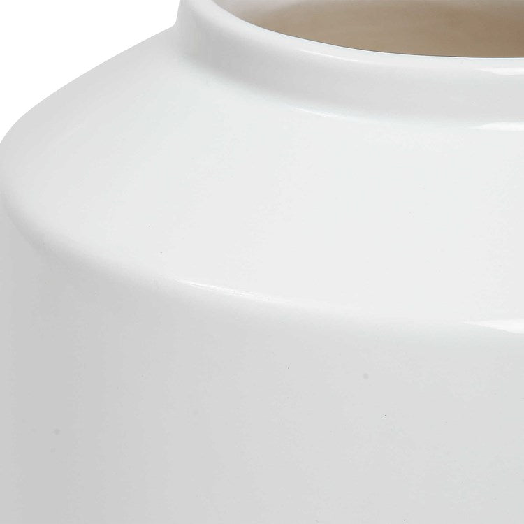 Uttermost Illumina Gloss White Glazed Ceramic Set of 2 Vases - Image 3