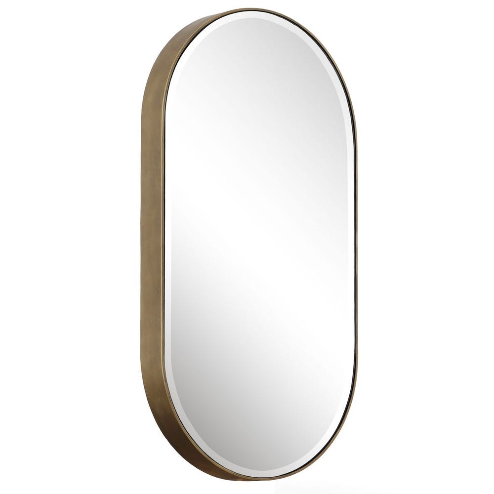 Uttermost Lago Iron Antique Golden Bronze Oval Mirror - Image 3
