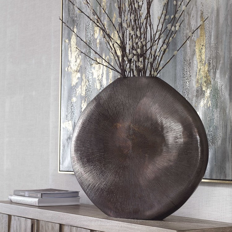 Uttermost Gretchen Black Contemporary Textured Vase - Image 1