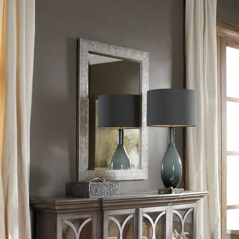 Uttermost Tarek Silver With Light Gray Glaze Mirror - Image 2