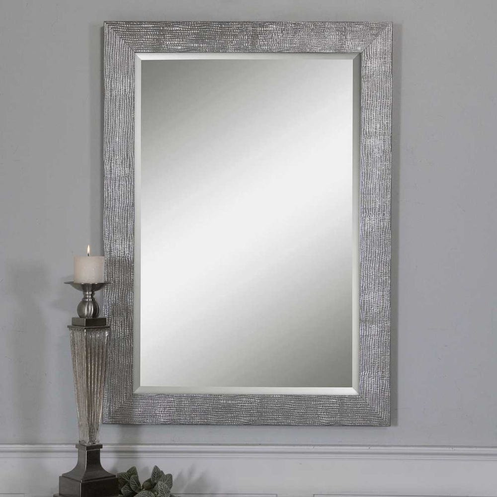 Uttermost Tarek Silver With Light Gray Glaze Mirror - Image 1