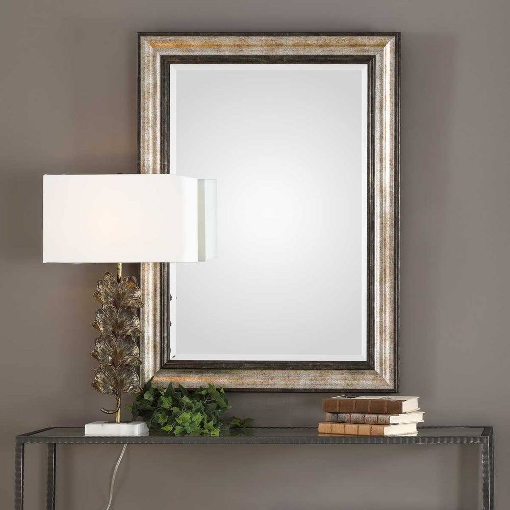 Uttermost Shefford Two- Toned Antiqued Metallic Silver And Bronze Mirror - Image 1
