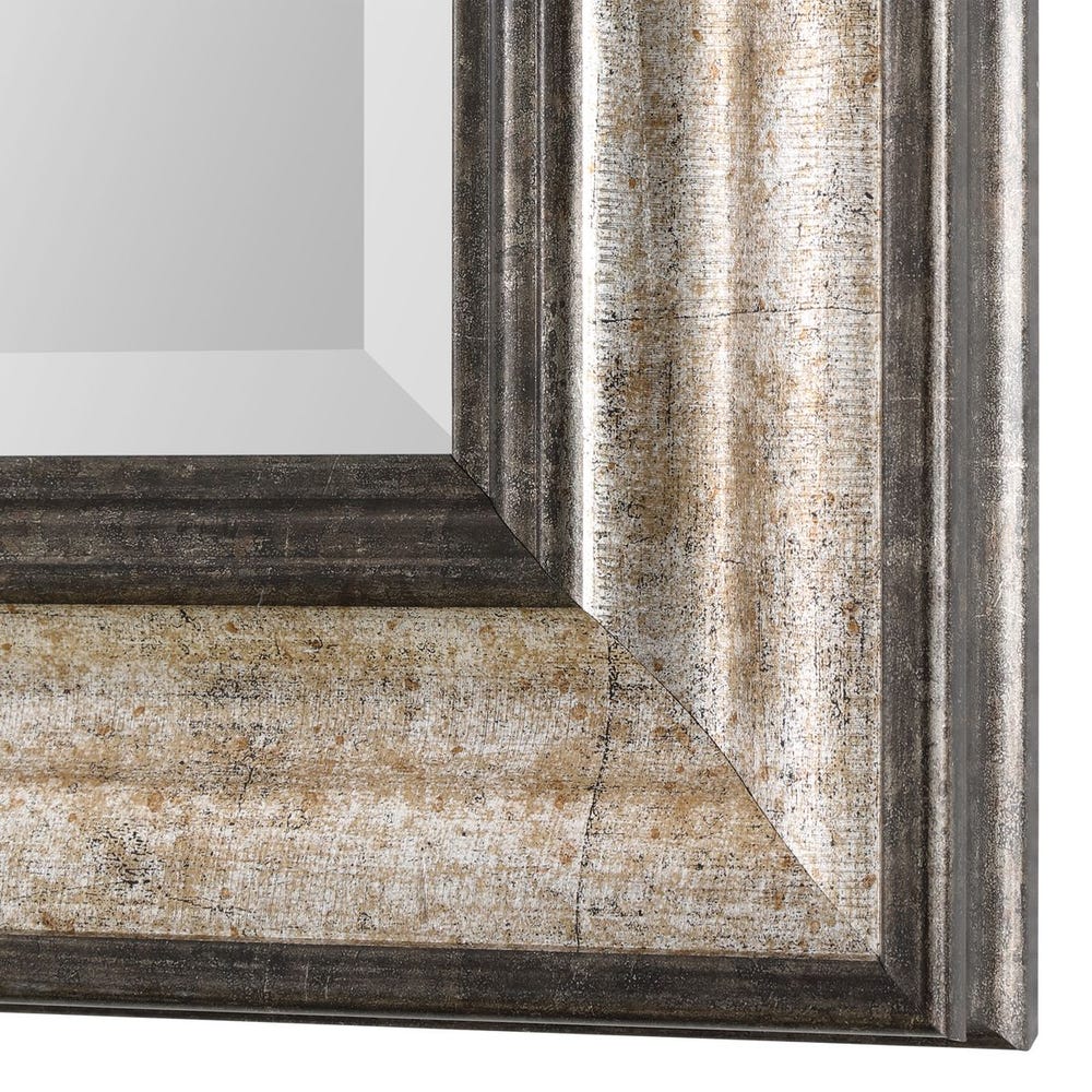 Uttermost Shefford Two- Toned Antiqued Metallic Silver And Bronze Mirror - Image 3