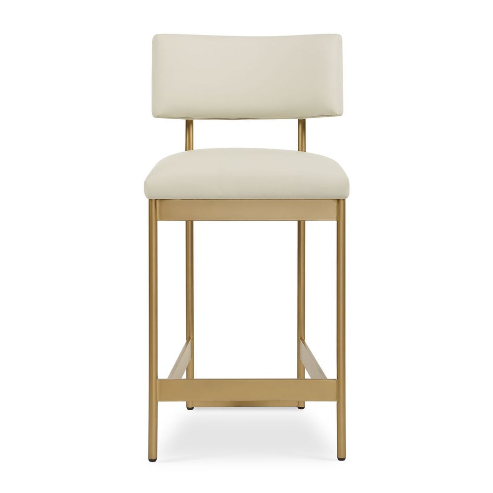 Uttermost Apsley Winter White Gold Framed Counter stool - Image 3