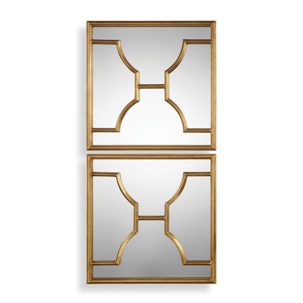 Uttermost Misa Antique Gold Leaf Mirrors ~ Set Of 2 - Image 3