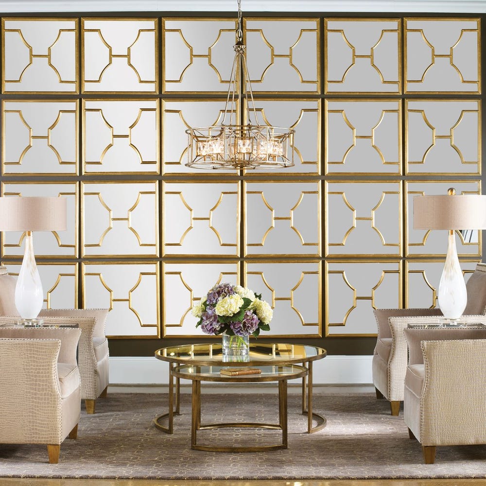 Uttermost Misa Antique Gold Leaf Mirrors ~ Set Of 2 - Image 1