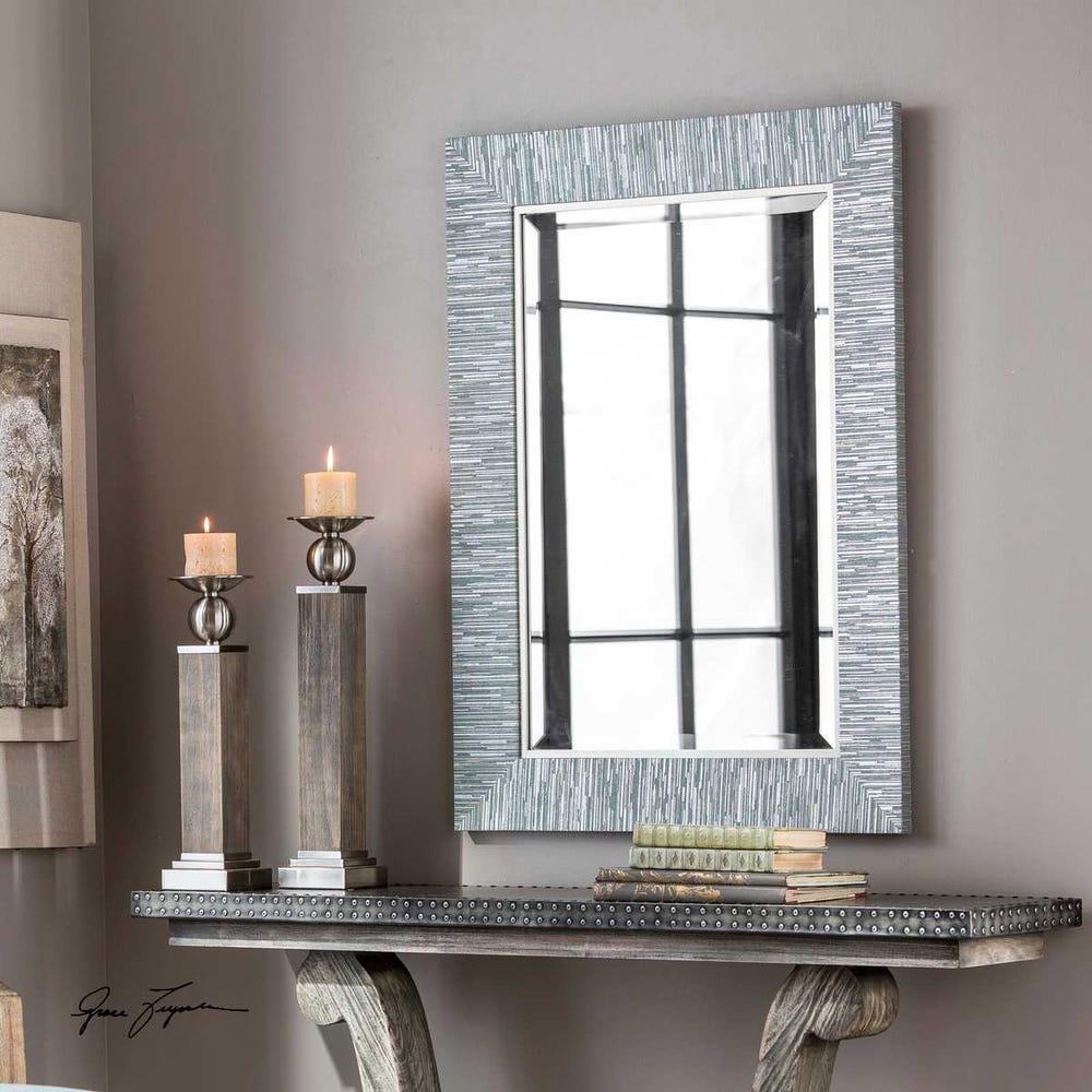 Uttermost Belaya Blue-Gray And Silver Mirror - Image 1