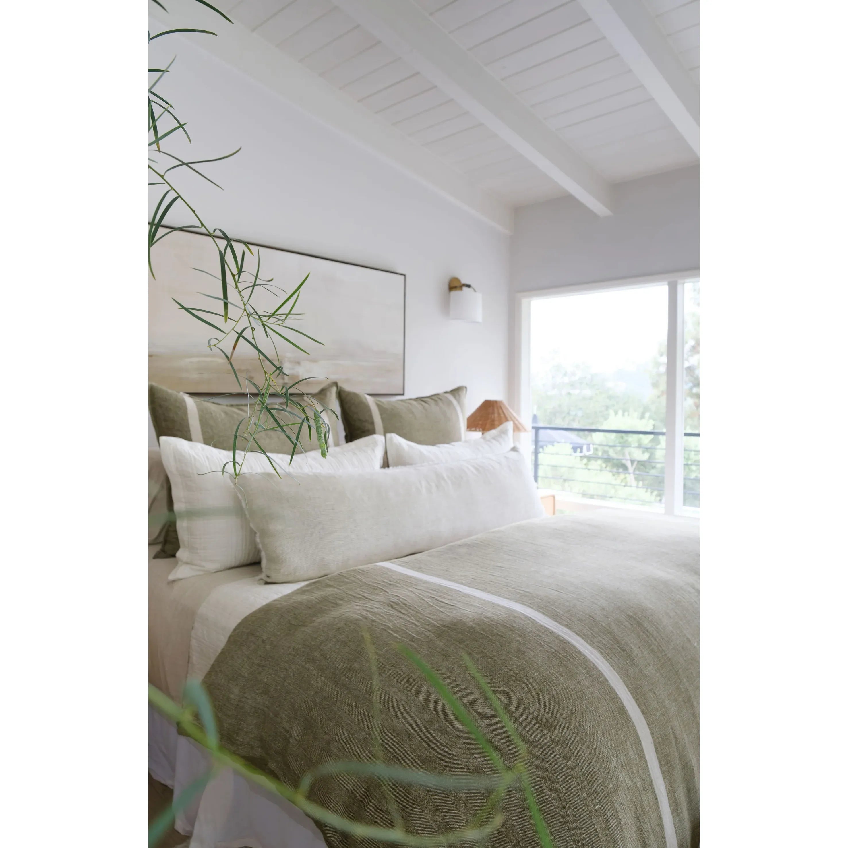 Pom Pom at Home Rory Moss and Flax Big Pillow with Insert ~ 28 x 36 - Image 2