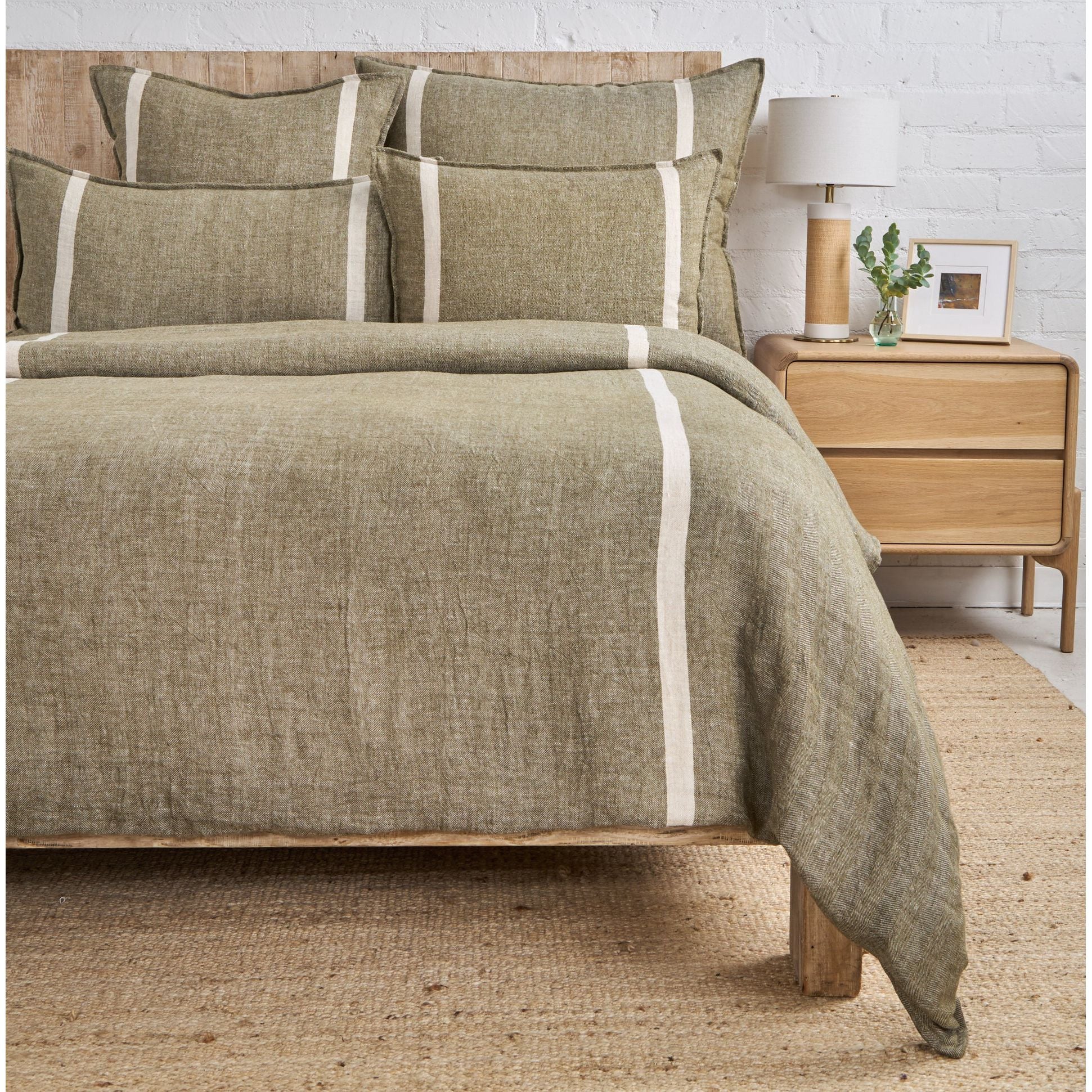 Pom Pom at Home Rory Moss and Flax Duvet Cover ~ Available in Queen and King Size - Image 3