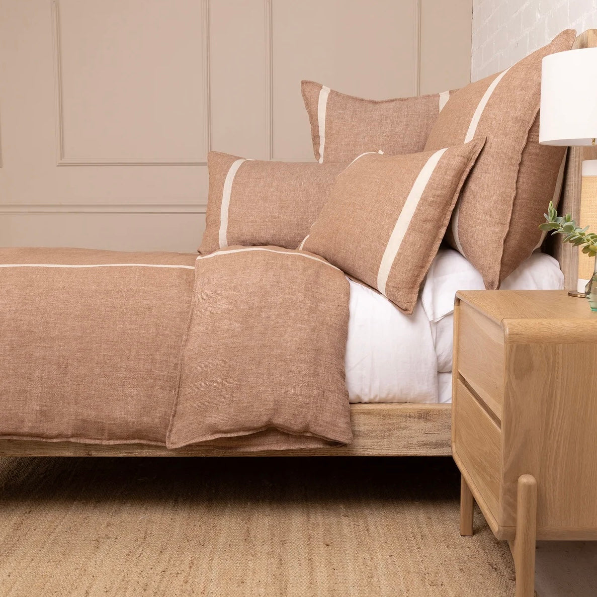 Pom Pom at Home Rory Terra Cotta and Flax Duvet Cover ~ Available in Queen and King - Image 2