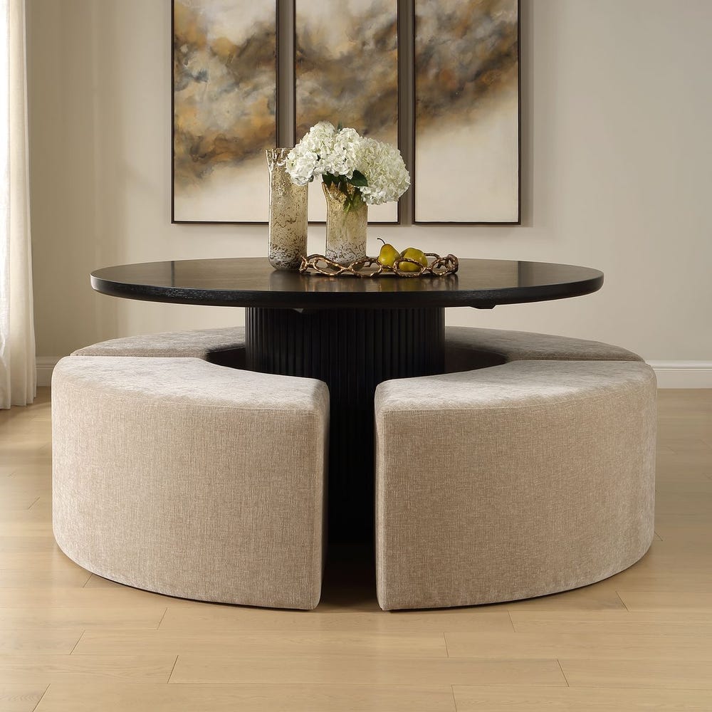 Uttermost Khai Cream Velvet Curved Bench - Image 1