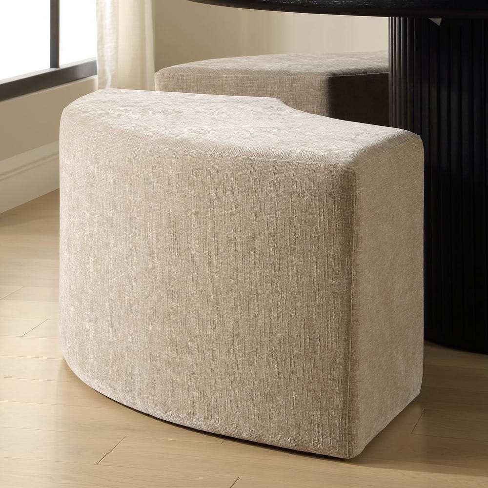 Uttermost Khai Cream Velvet Curved Bench - Image 2