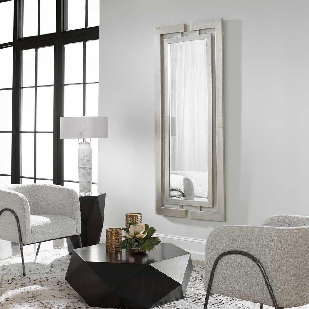 Uttermost Jamal Wooden Frame Silver Leaf Mirror - Image 1