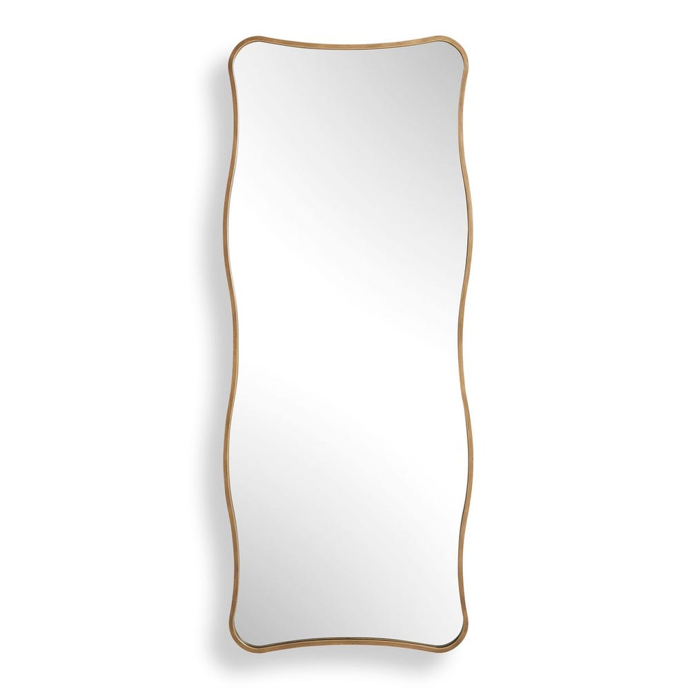Uttermost Pavia Curvy Antique Gold Iron Tall Mirror - Image 3