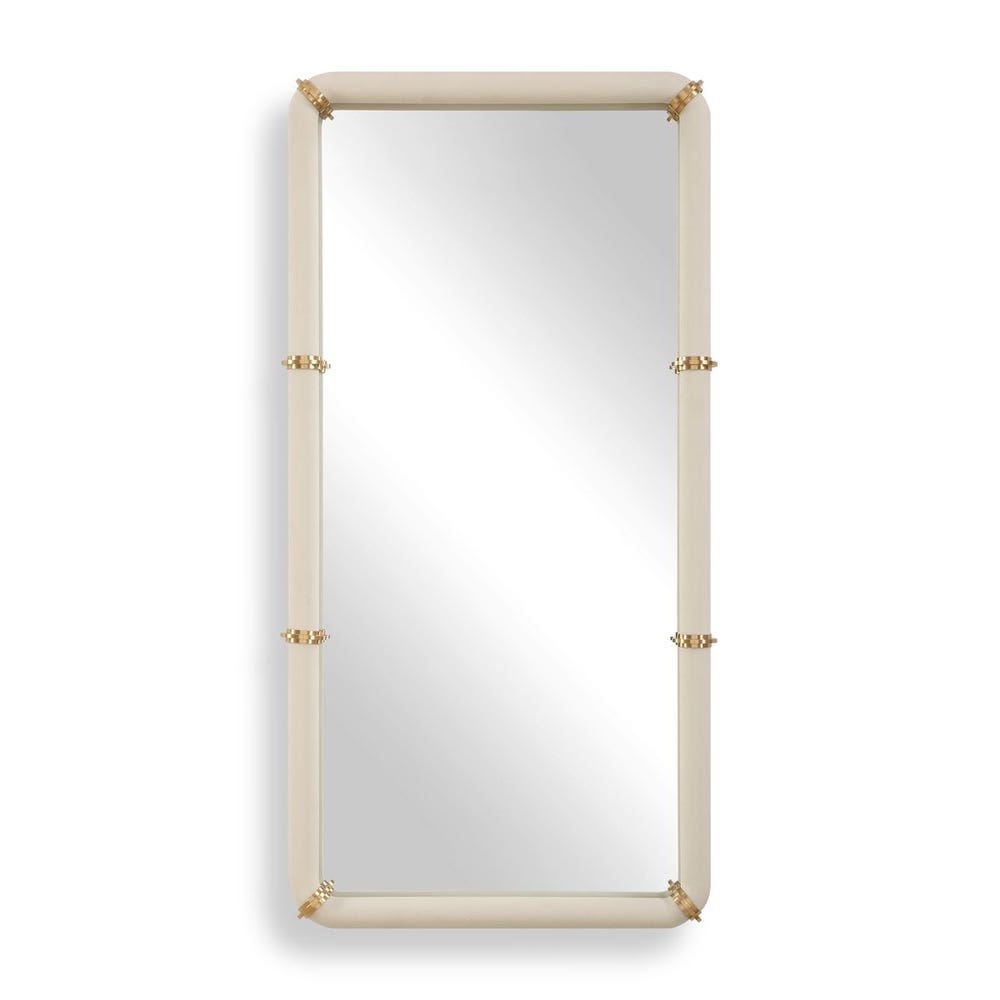 Uttermost Cyprus White Shagreen And Brass Mirror - Image 3