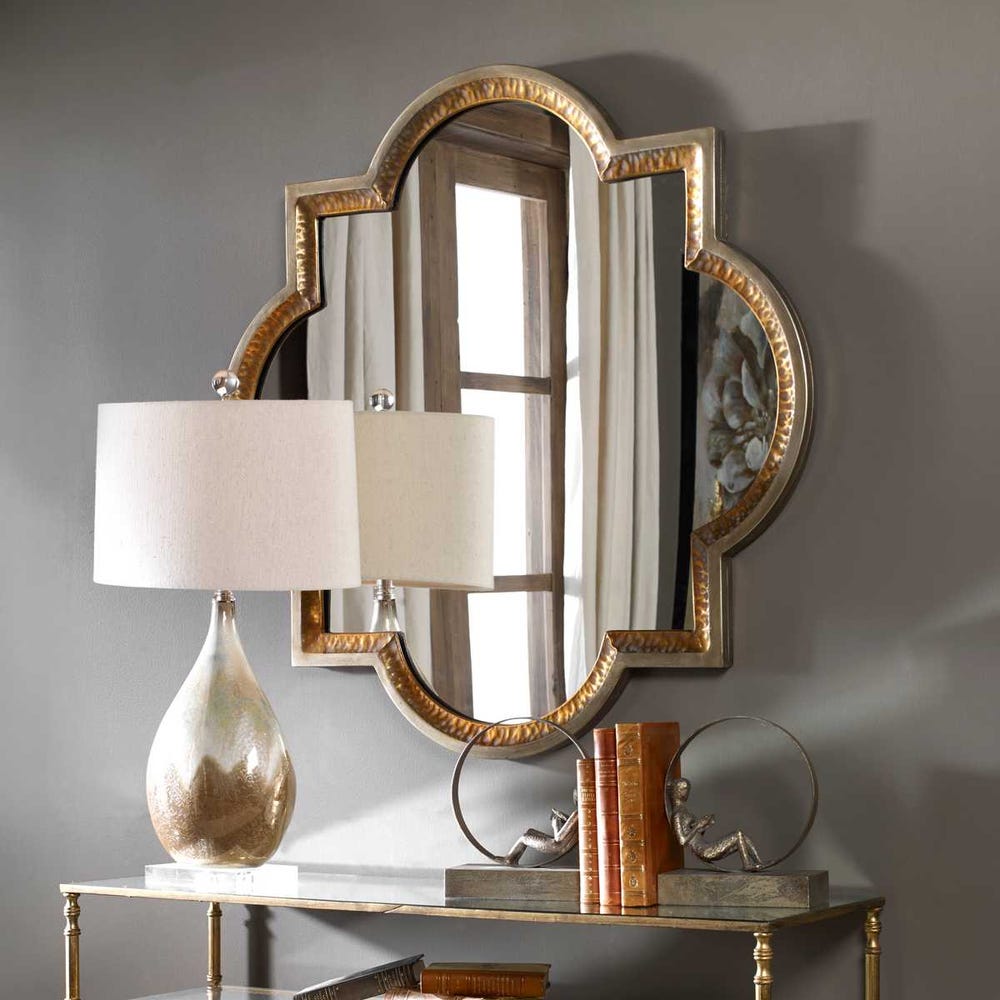 Uttermost Lourosa Quatrefoil Champagne Silver Mirror - Image 1