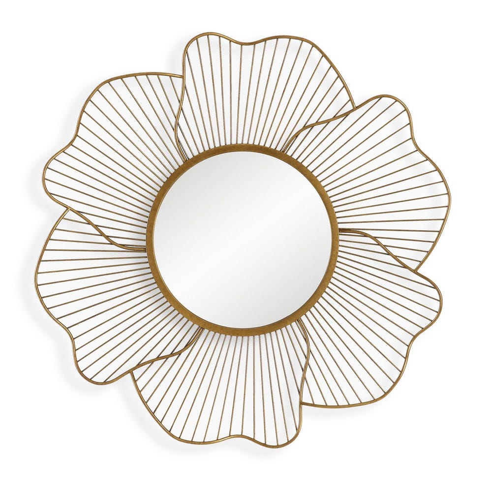 Uttermost Blossom Antiqued Gold Leaf Mirror - Image 3