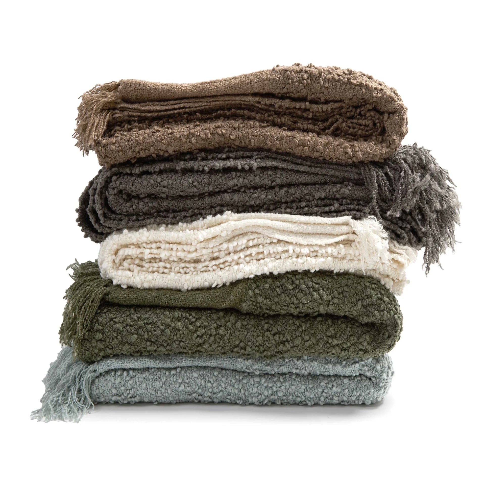 Pom Pom at Home Murphy Boucle Oversized Throw Blanket ~ Available in Ivory, Moss, Seaglass, Walnut & Midnight - Image 1