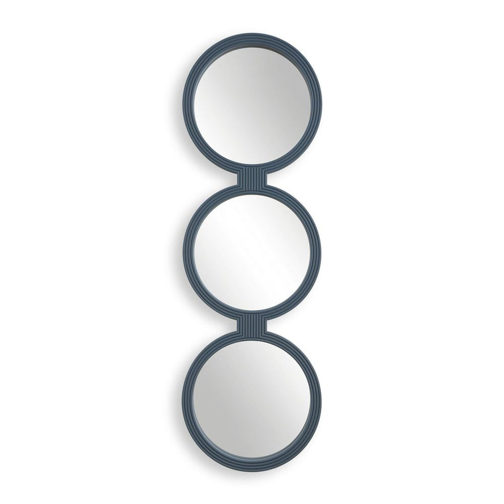 Uttermost Going In Circles Ribbed Blue-Gray Finish Mirror - Image 3