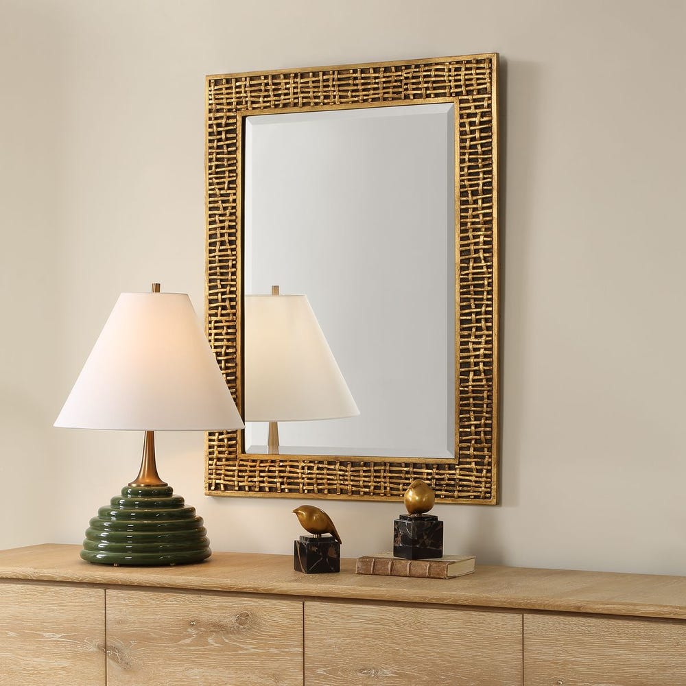Uttermost Woven In Time Antique Gold Mirror - Image 2