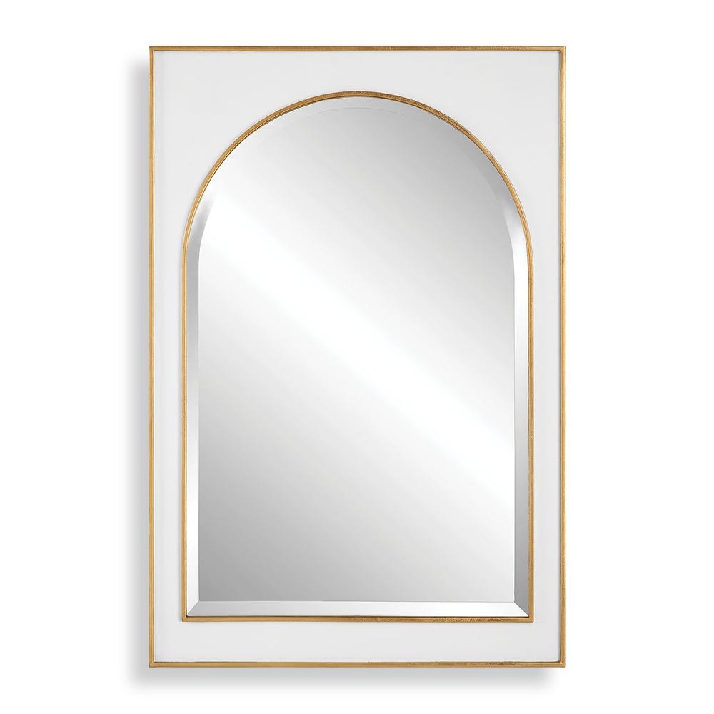 Uttermost Crisanta Iron Gloss White Arch Mirror - Image 3