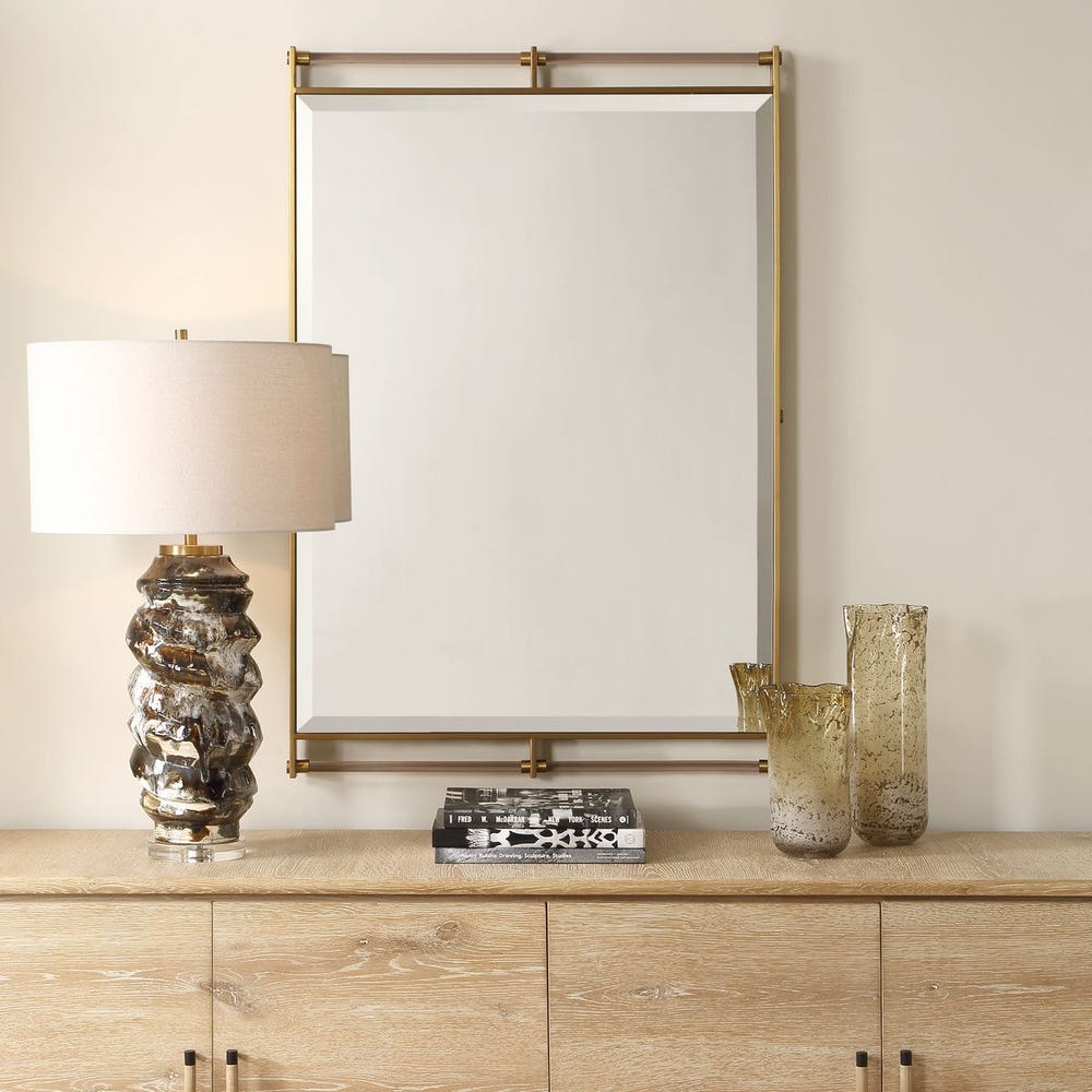 Uttermost Ripoll Plated Antique Brass Mirror - Image 1