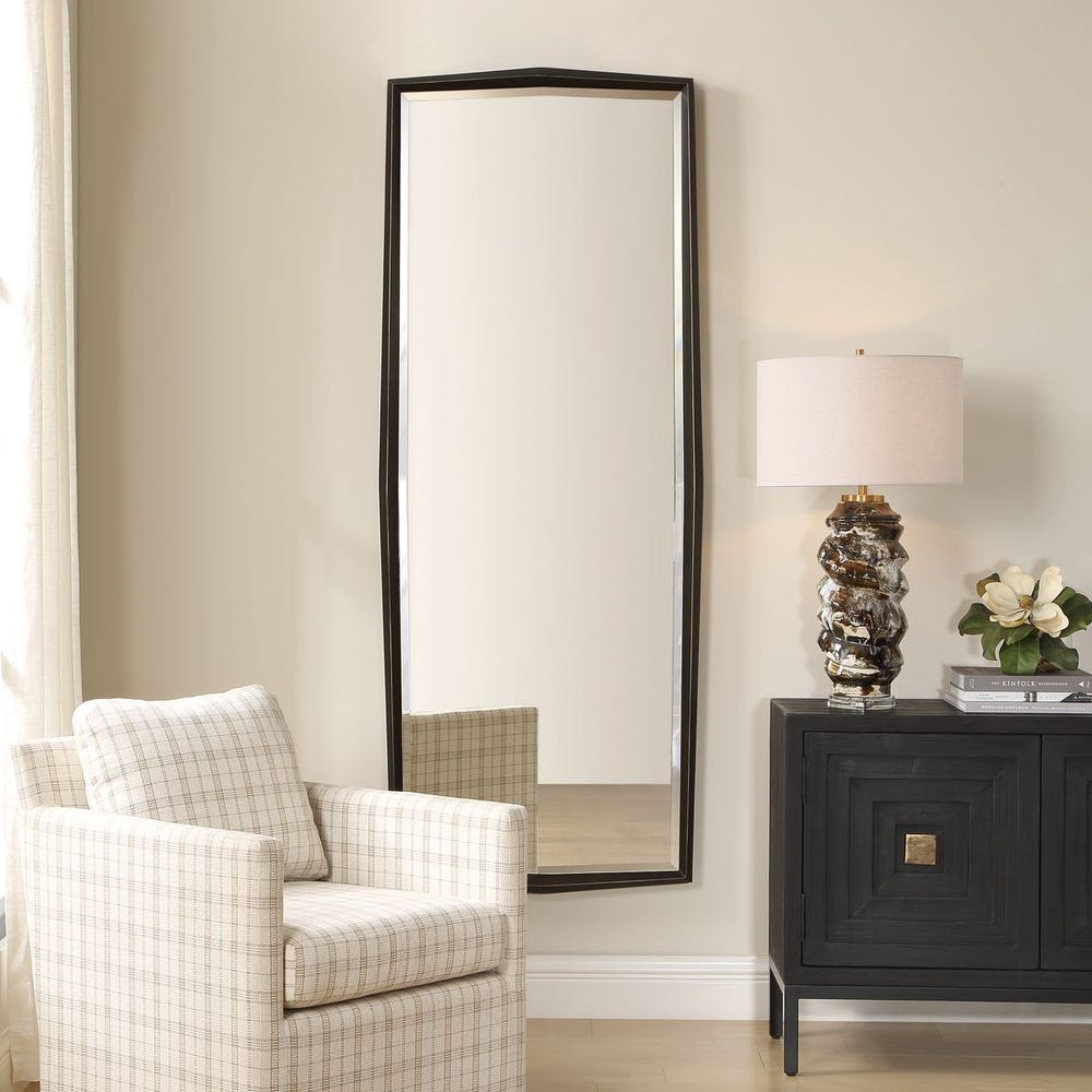 Uttermost On Point Tall Solid Wood Bronze Mirror - Image 1