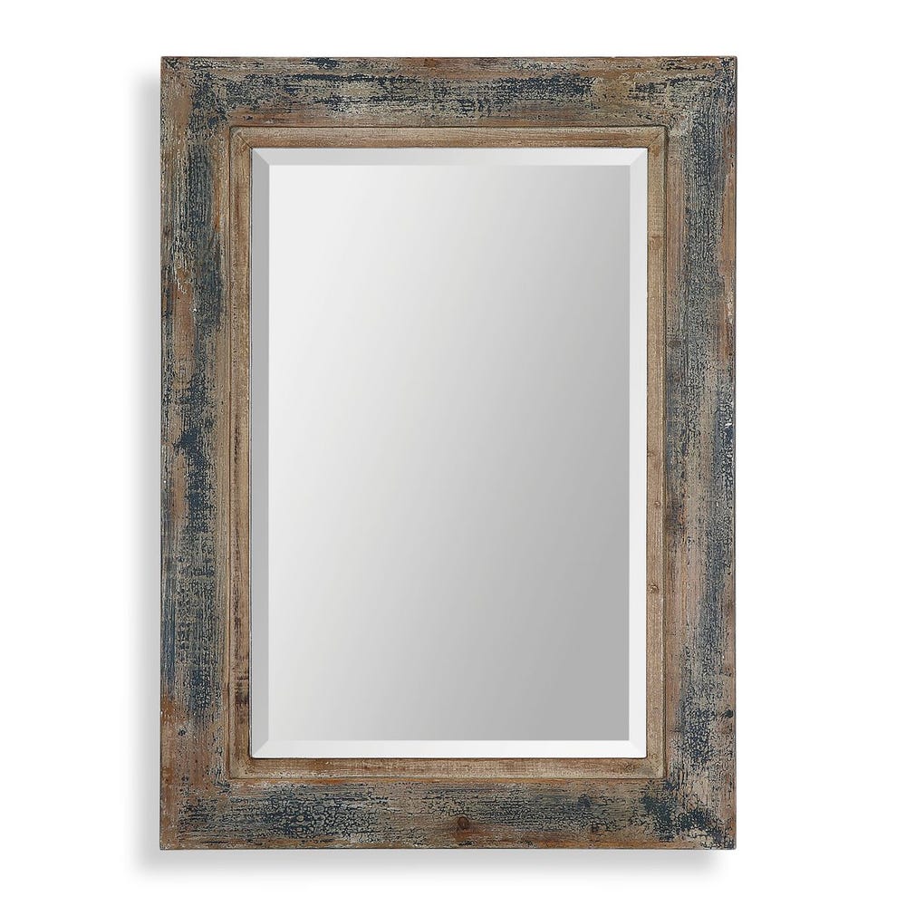 Uttermost Bozeman Slate Blue And Aged Wood Mirror - Image 2