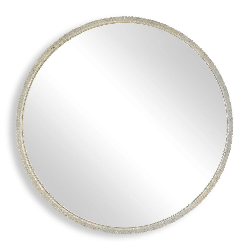 Uttermost Break The Ice Warm Champagne Iron Frame Round Mirror - Image 3