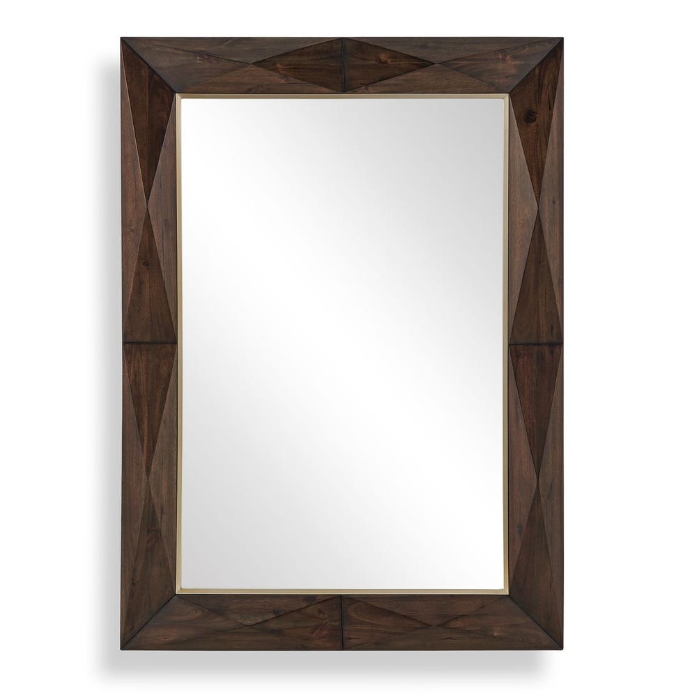 Uttermost Diamond In The Rough Acacia Wood Mirror - Image 3
