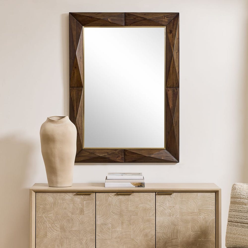 Uttermost Diamond In The Rough Acacia Wood Mirror - Image 1