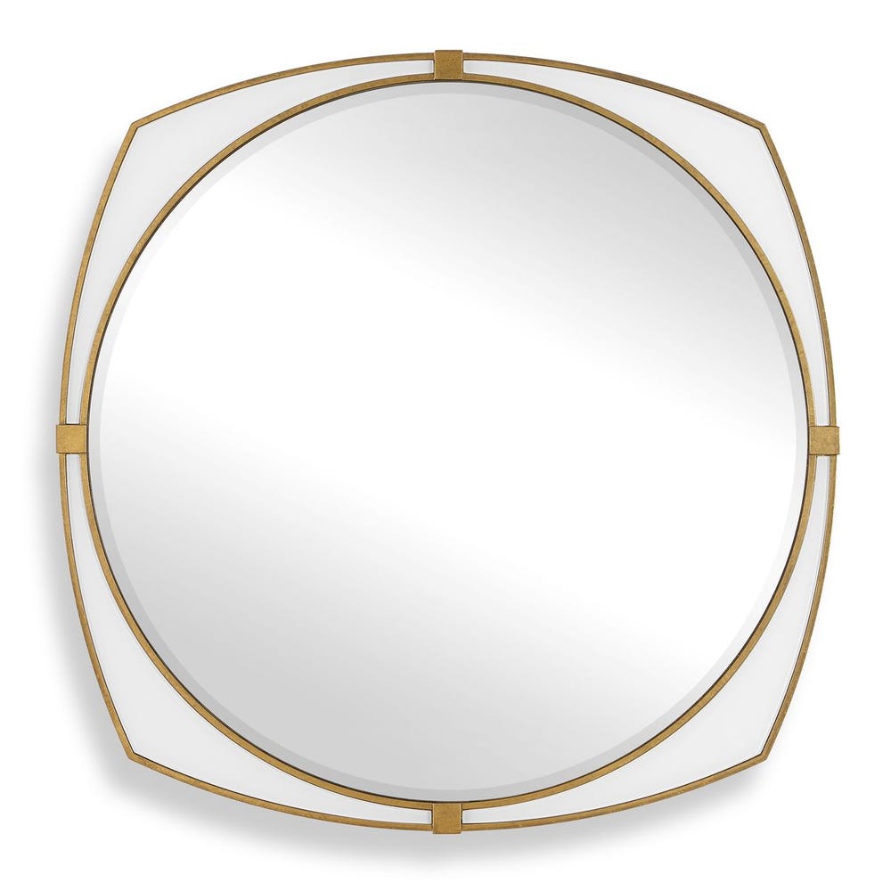Uttermost Estella Warm Antique Gold Round Mirror - Image 3