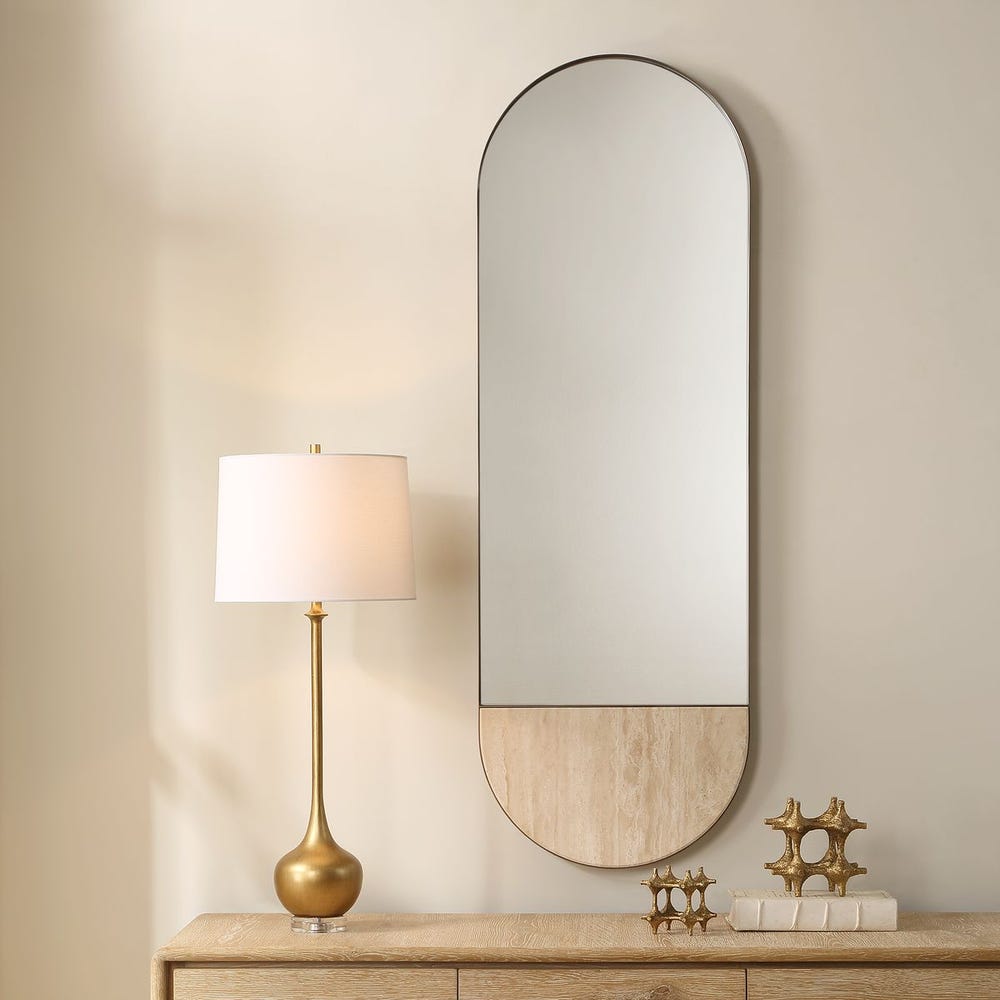 Uttermost Russo Travertine Tall Oval Mirror - Image 1