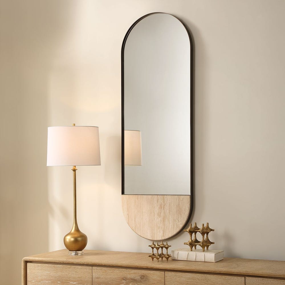 Uttermost Russo Travertine Tall Oval Mirror - Image 2