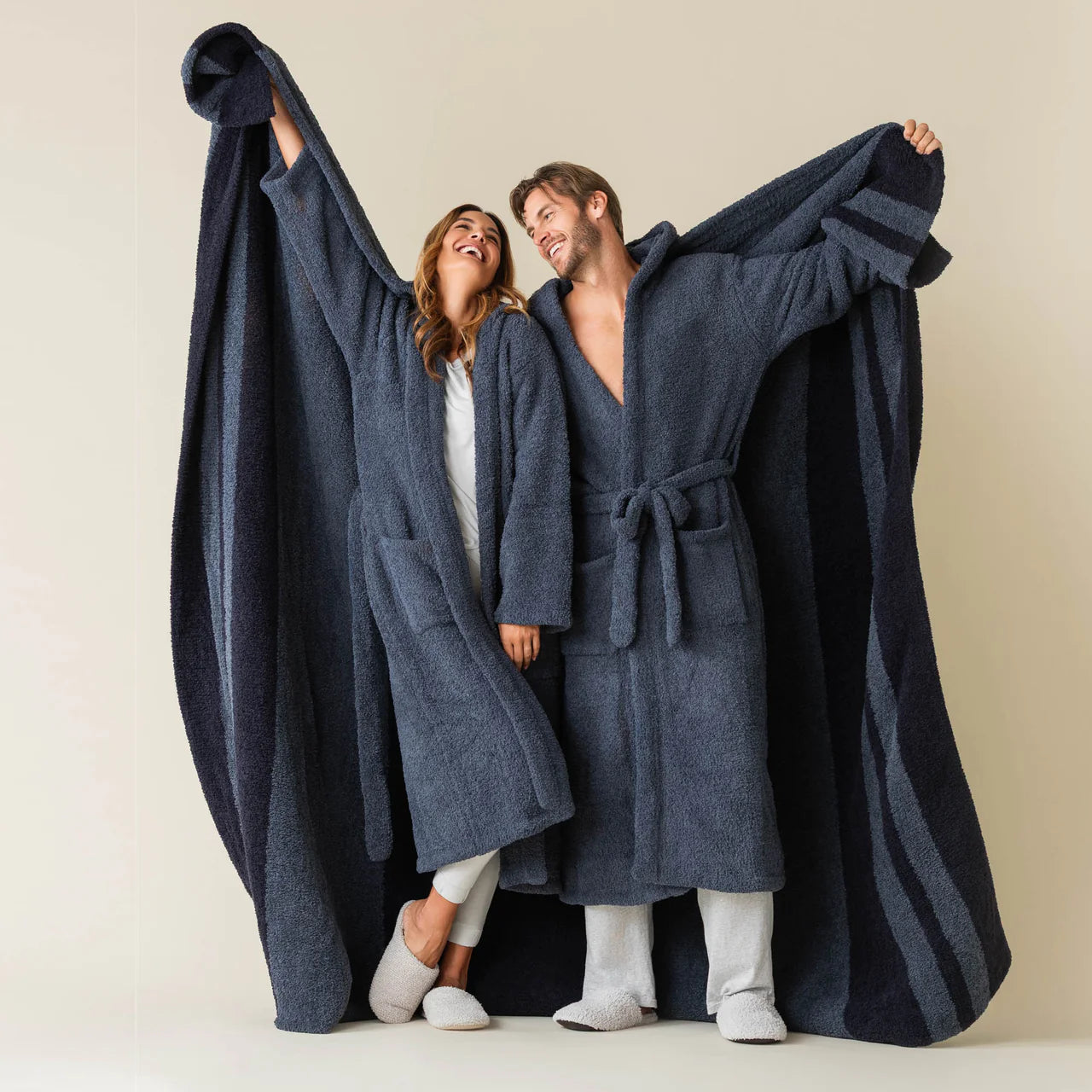 Kashwere Ultra Plush Vintage Blue Signature Hooded Robe Chenilla Classic ~ Small/Medium - Image 1