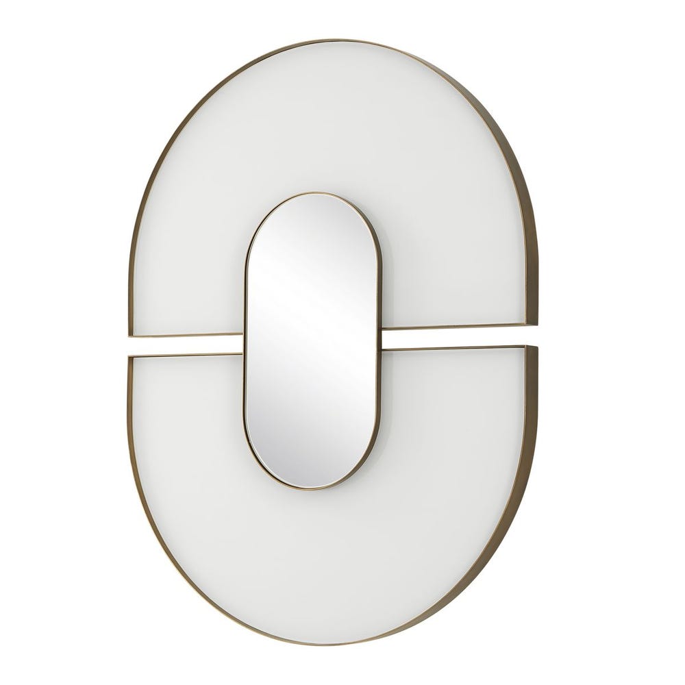 Uttermost Encase White Glass Oval Mirror - Image 3