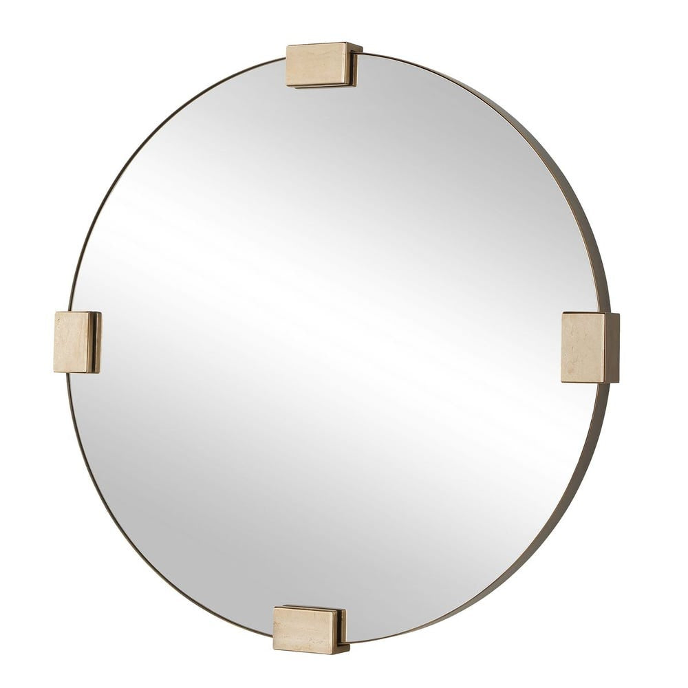 Uttermost Russo Travertine Round Mirror - Image 3