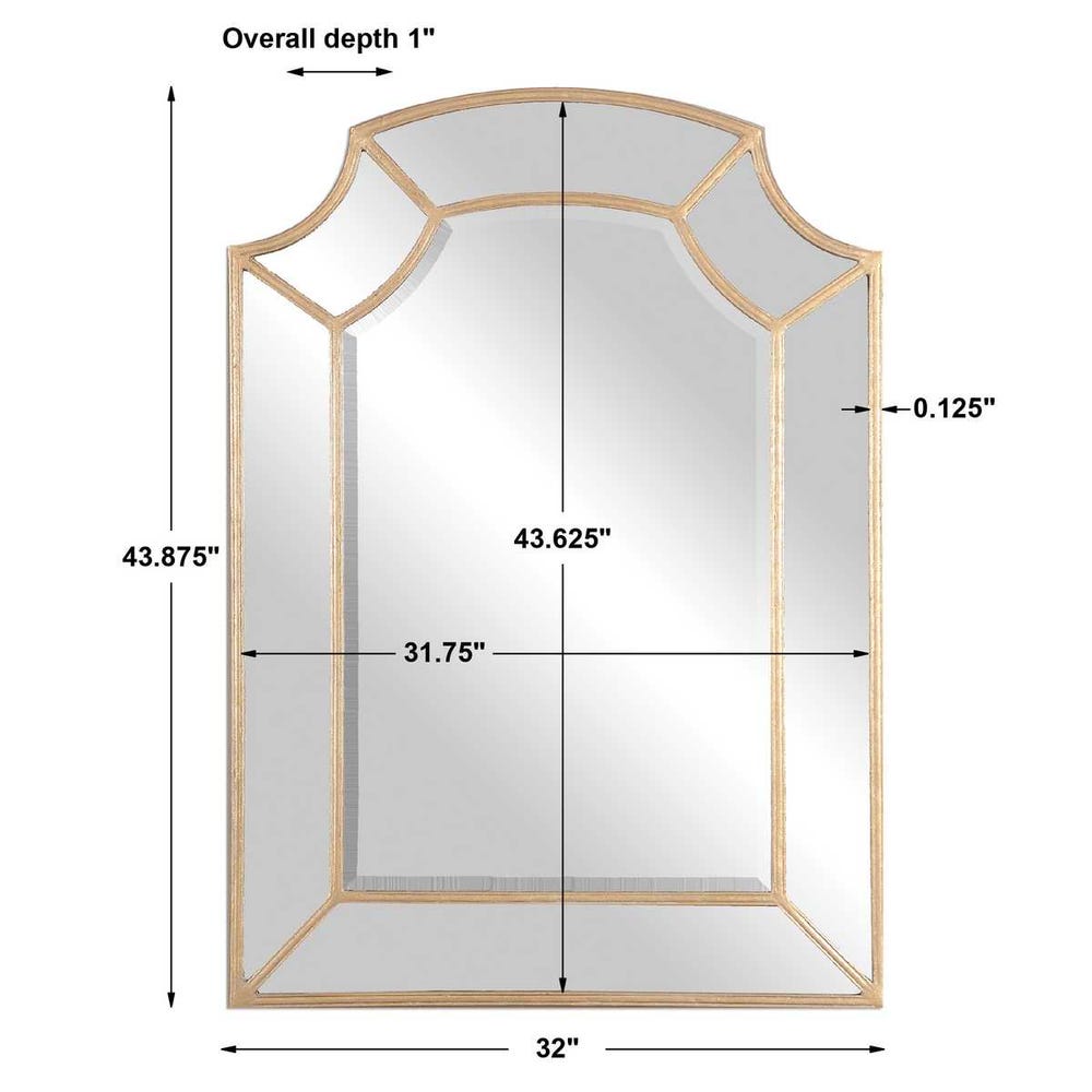 Uttermost Francoli Antique Gold Leaf Corner Arch Mirror - Image 3