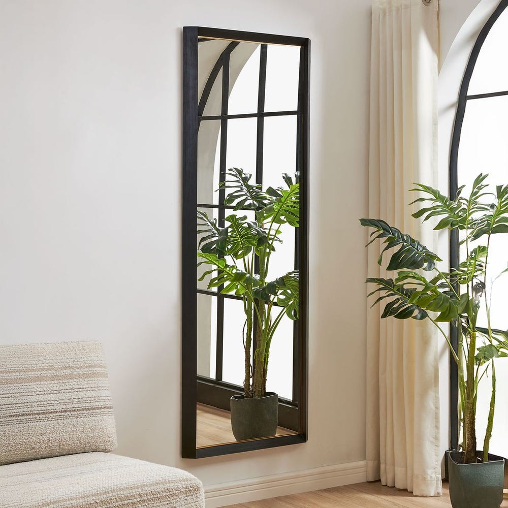 Uttermost Stenton Sleek Black With Gold Plated Inner Edge Tall Mirror - Image 2